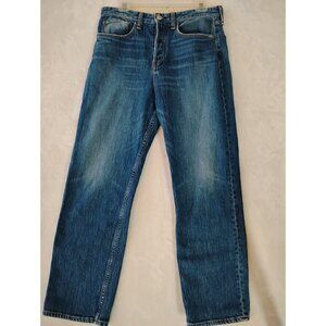 Rag & Bone Maya High-Rise Ankle Straight Size 29 Dark Wash Button Fly Raw Hem